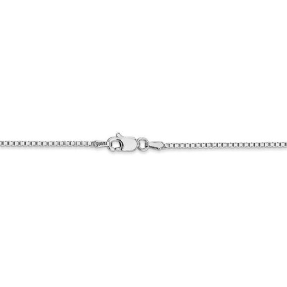 1.25mm, 14k White Gold, Box Chain Necklace, 28 Inch - Picture 3 of 7